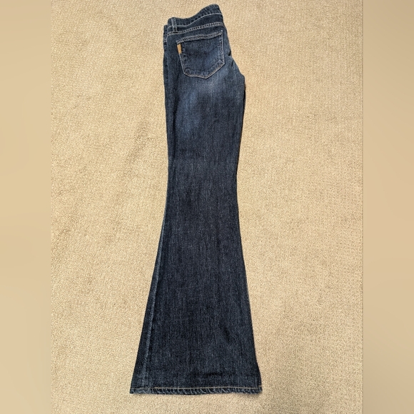 Paige Bell Canyon Womens Low Rise Dark Wash Flare Bootcut Denim Jeans 30 Boho - Picture 2 of 9